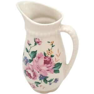 Royal Copley Floral Creamer Pitcher 6.25" 1950's MCM Vtg Cottagecore Bloomcore